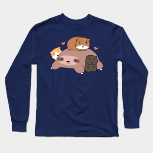 Sloth Loves Guinea Pigs Long Sleeve T-Shirt